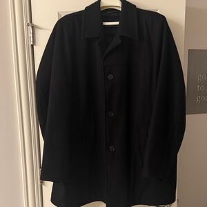 Tommy Hilfiger Black Wool Pea Coat - Button Front